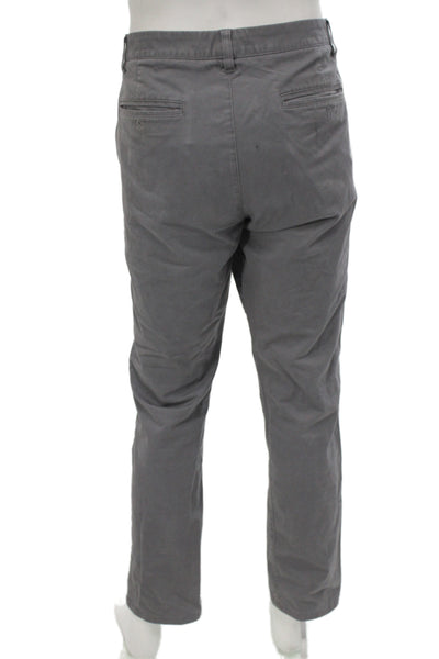 Bonobos Mens Chinos Gray Button 98% Cotton Stretch Size 36