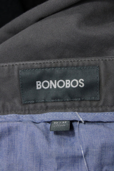 Bonobos Mens Chinos Gray Button 98% Cotton Stretch Size 36