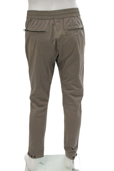 Kith Mens Jogger Pants Brown Drawstring Army Solid Fall Size M