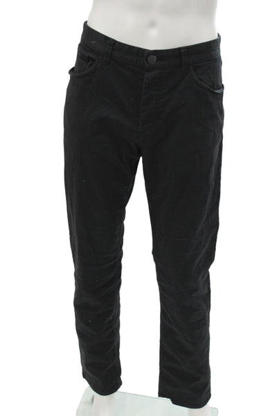 Theory Mens Black Chino Pants Button Closure 98% Cotton Size 34