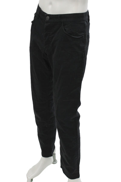 Theory Mens Black Chino Pants Button Closure 98% Cotton Size 34