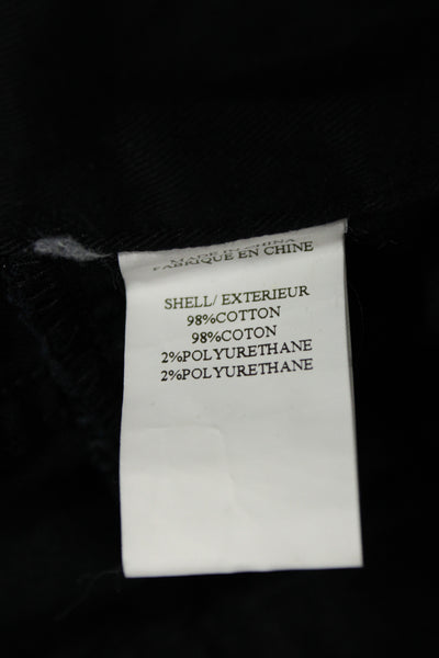 Theory Mens Black Chino Pants Button Closure 98% Cotton Size 34