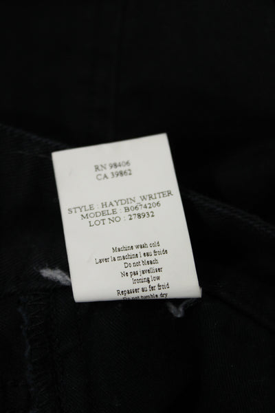 Theory Mens Black Chino Pants Button Closure 98% Cotton Size 34