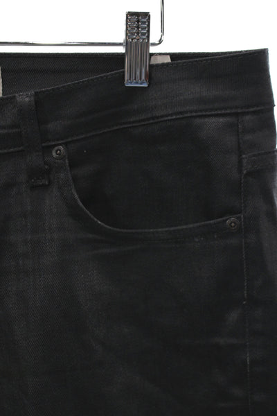 Naked & Famous Denim Mens Skinny Tapered Black Jeans Size 36