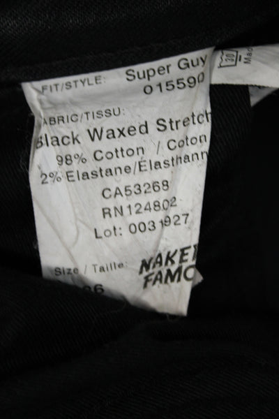 Naked & Famous Denim Mens Skinny Tapered Black Jeans Size 36