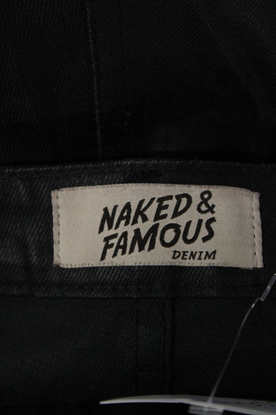 Naked & Famous Denim Mens Skinny Tapered Black Jeans Size 36