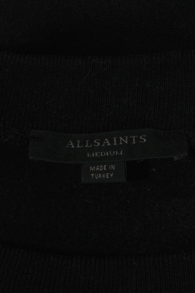 Allsaints Womens Pullover Sweatshirt Black Crew Neck Long Sleeve Size M