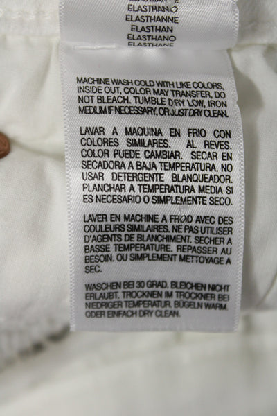 Mother Women White Flared Jeans Cotton Button Closure Size 29