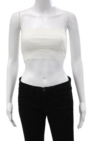 Intimately Free People Women Bandeau Top White Square Neck Sleeveless Size M