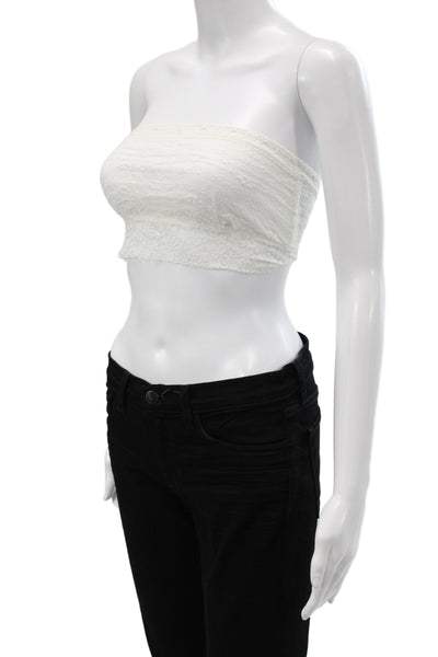 Intimately Free People Women Bandeau Top White Square Neck Sleeveless Size M