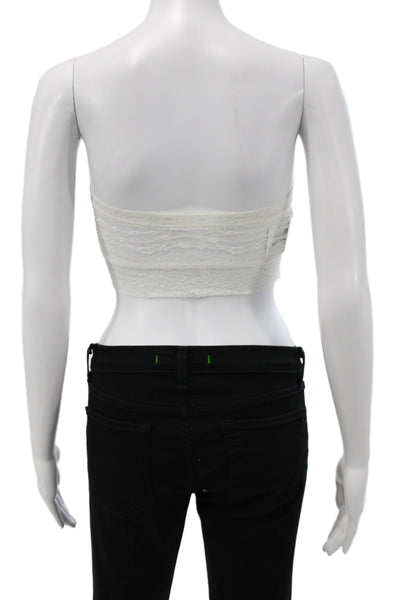 Intimately Free People Women Bandeau Top White Square Neck Sleeveless Size M