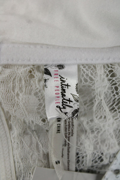 Intimately Free People Women Bandeau Top White Square Neck Sleeveless Size M