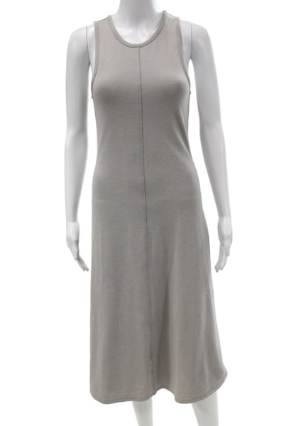 Lunya Women Tank Dress Gray Round Neck Midi Pima Cotton Blend Size S
