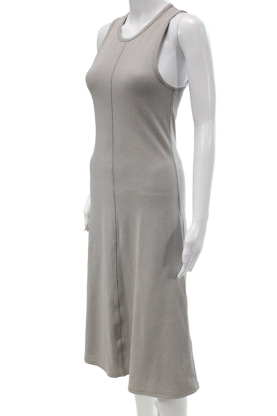 Lunya Women Tank Dress Gray Round Neck Midi Pima Cotton Blend Size S