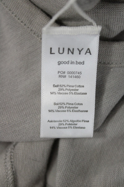 Lunya Women Tank Dress Gray Round Neck Midi Pima Cotton Blend Size S