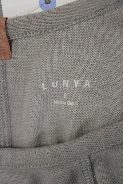 Lunya Women Tank Dress Gray Round Neck Midi Pima Cotton Blend Size S