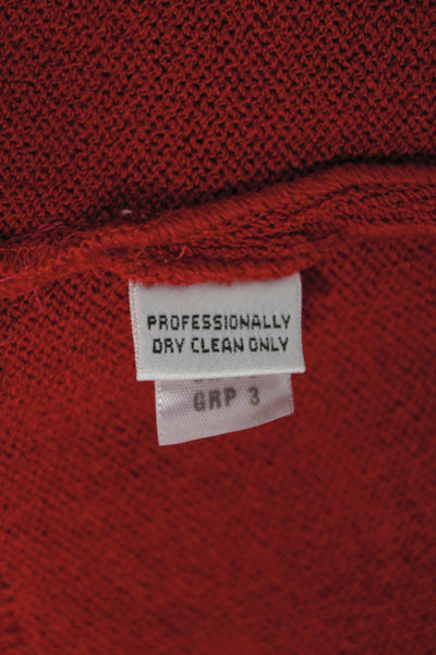 St. John Women Red Cropped Cotton Square Neck Tank Size L