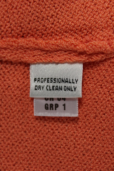 St. John Women Designer Cotton Sleeveless Tank Round Neck Orange Size L