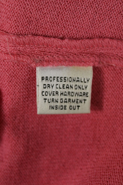 St. John Women Basic Pink Cotton Polyester Round Neck Tank Size L