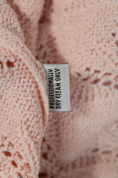 St. John Collection By Marie Gray Women Cardigan Pink Hook & Eye Cotton Size L