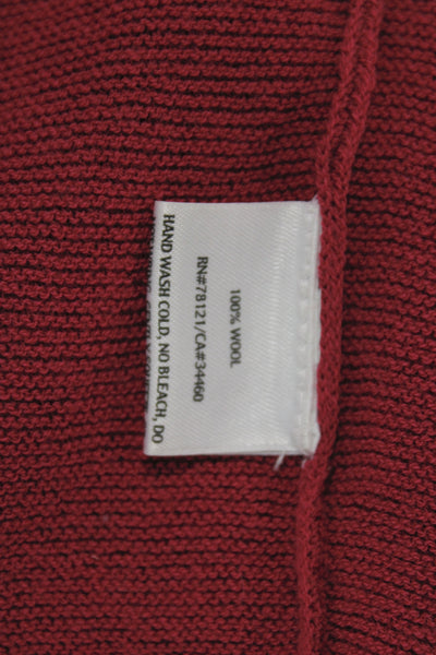 Eileen Fisher Unisex Cardigan Red 100% Wool Long Sleeve Classic Size L