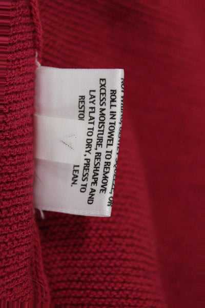 Eileen Fisher Unisex Cardigan Red 100% Wool Long Sleeve Classic Size L