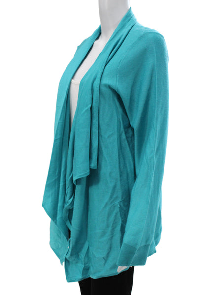 St. John Unisex Designer Blue Wool Rayon Cardigan Long Sleeve Size L