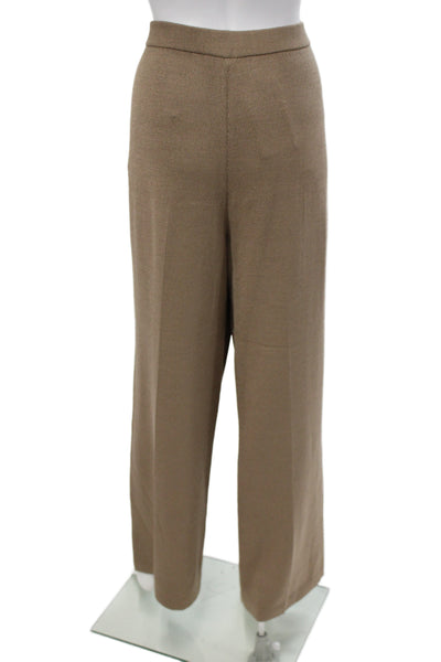 St. John Collection By Marie Gray Womens Dress Pants Brown Wool Size 14