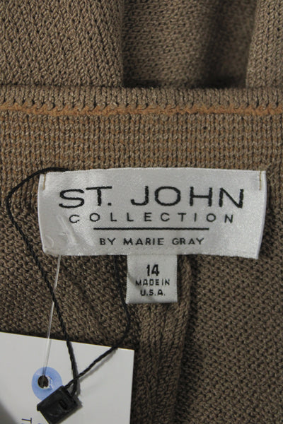 St. John Collection By Marie Gray Womens Dress Pants Brown Wool Size 14