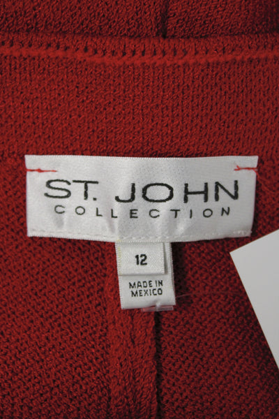 St. John Collection Women Dress Pants Red Wool Rayon Size 12