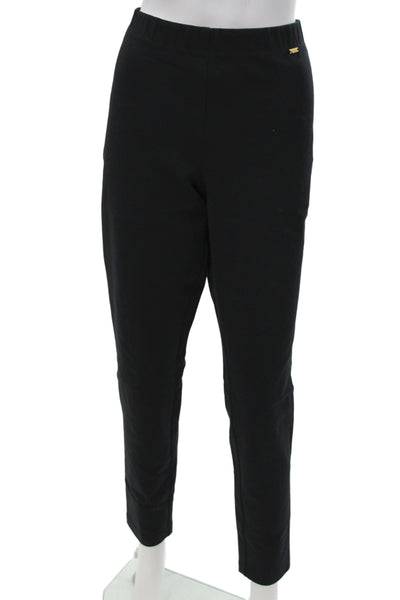 St. John Womens Ankle Dress Pants Black Cotton Polyester Size L