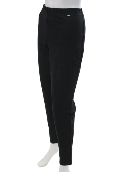 St. John Womens Ankle Dress Pants Black Cotton Polyester Size L