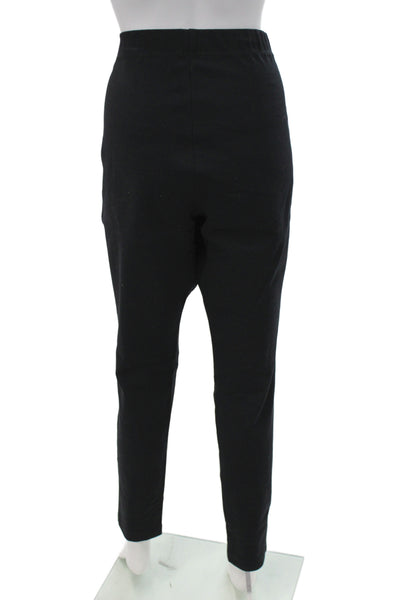St. John Womens Ankle Dress Pants Black Cotton Polyester Size L