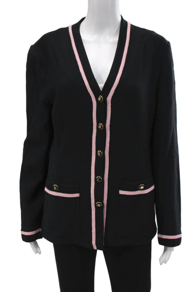 St. John Collection By Marie Gray Unisex Cardigan Black Wool Size M