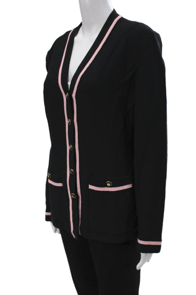 St. John Collection By Marie Gray Unisex Cardigan Black Wool Size M