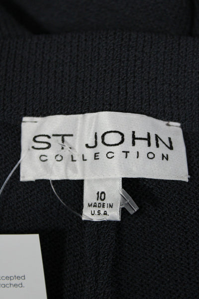 St. John Collection Women Dark Gray Dress Pants Cotton Polyester Solid Size 10