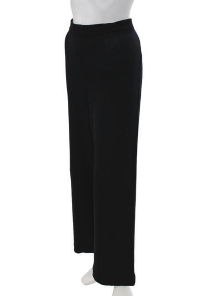St. John Basics Women Dress Pants Black Knit Polyester Size 10