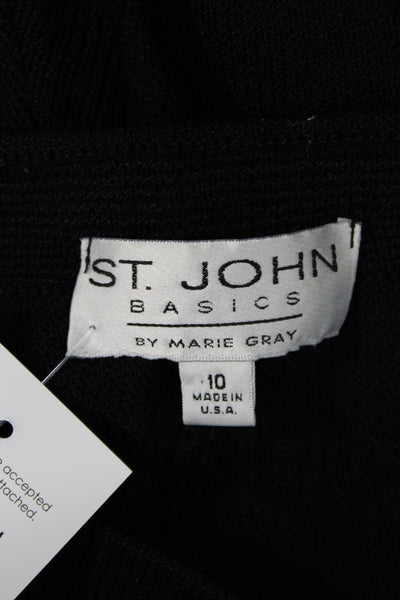 St. John Basics Womens Dress Pants Black Polyester Spandex Solid Size 10