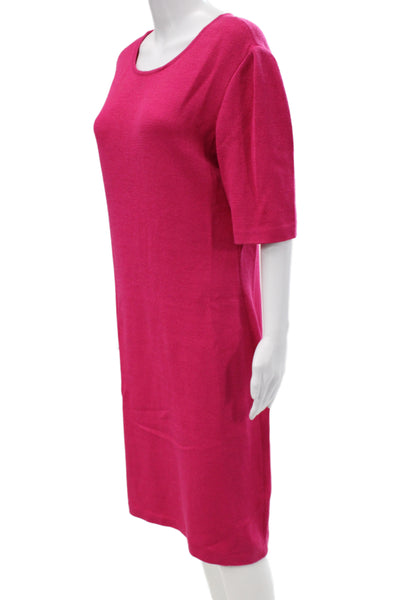 St. John Collection Women Sweater Dress Pink Wool Acrylic Knee Length Size 10