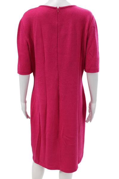 St. John Collection Women Sweater Dress Pink Wool Acrylic Knee Length Size 10