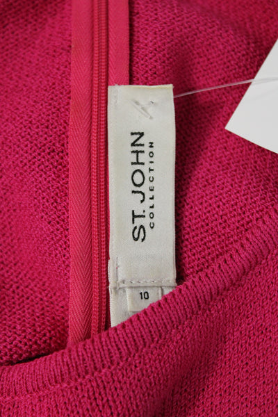 St. John Collection Women Sweater Dress Pink Wool Acrylic Knee Length Size 10
