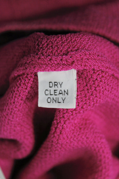 St. John Sport Womens Sweater Dress Pink Wool Blend Crewneck Long Sleeve Size L
