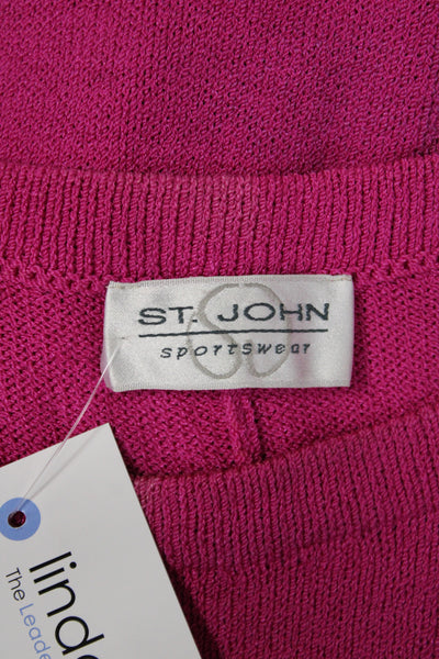 St. John Sport Womens Sweater Dress Pink Wool Blend Crewneck Long Sleeve Size L