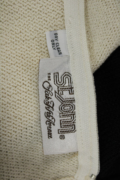 St. John Womens Shift Sweater Dress Beige Wool Acrylic Knee Length Size 12