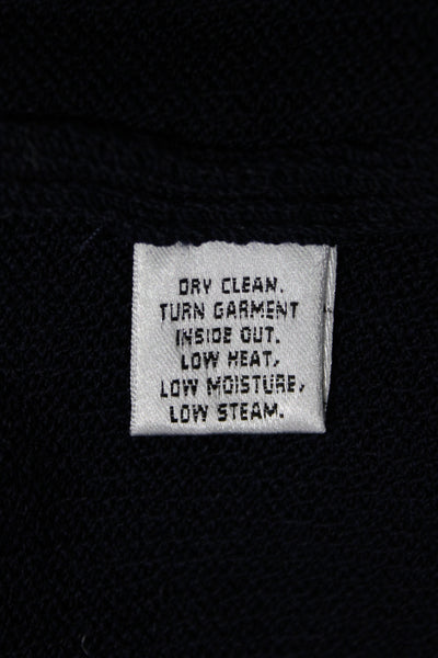 St. John Caviar Womens Sheath Tank Dress Dark Blue Knit Zip Round Neck Size 10