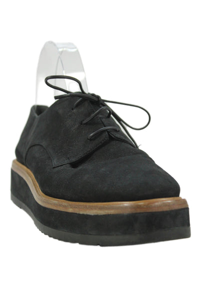 Vince Womens Suede Lace Up Platform Shoes Black Size 9.5