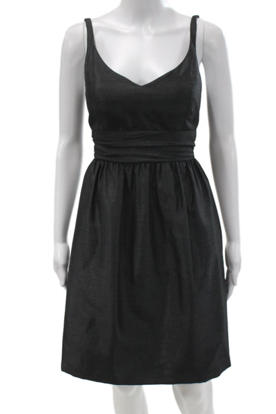 Jenny Yoo Collection Womens A-Line Tank Dress Black V-Neck Mini Size 4