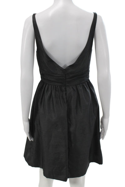 Jenny Yoo Collection Womens A-Line Tank Dress Black V-Neck Mini Size 4