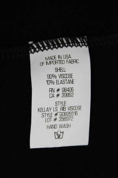 Theory Womens Tops Black Long Sleeve Viscose Blend Petite Size S