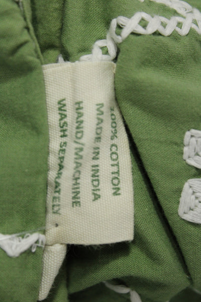 Julia Amory Womens Shirt Dress Green Cotton Long Sleeve Button Boho Size XL